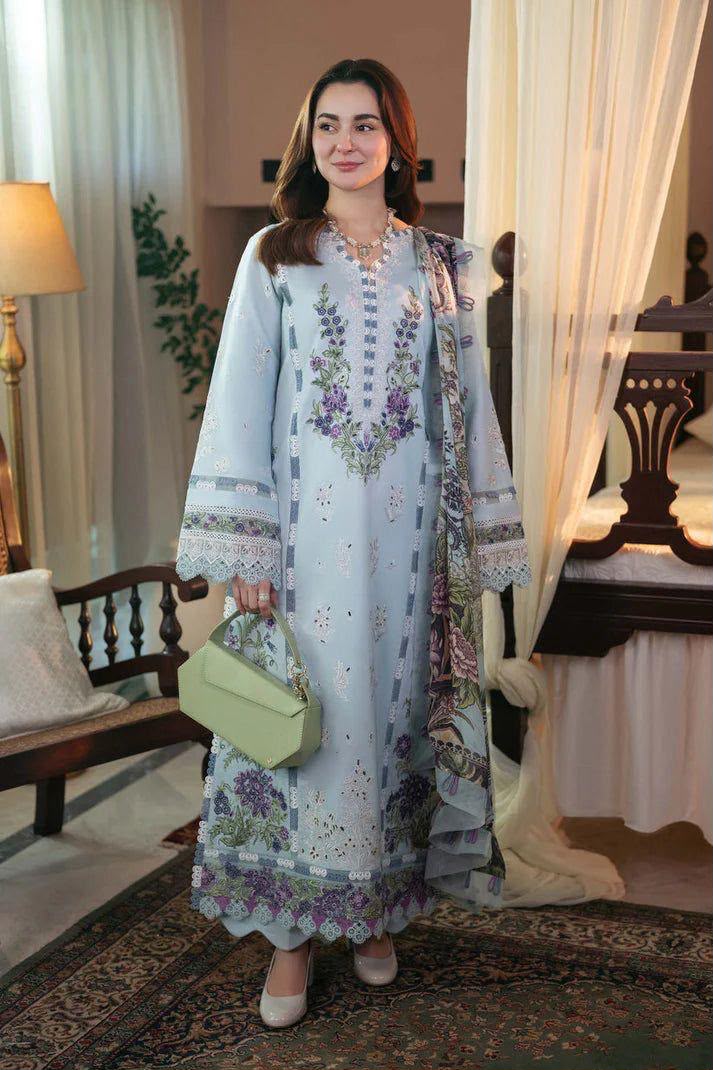 Dhanak embroidered luxury unstitched 3pc suit